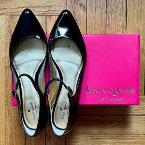Kate Spade Elena Patent Leather Flats Size 9 - 9.5 Gently worn with box